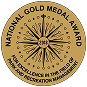 National Gold Medal Award seal for excellence in park and recreation management, featuring a compass rose design and the year 2018.