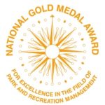 National Gold Medal Award seal for excellence in park and recreation management.