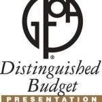 GFOA Distinguished Budget Presentation award seal.