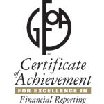 GFOA Certificate of Achievement for Excellence in Financial Reporting seal.