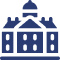 Stylized icon representing the Paleis op de Dam, a prominent building with a dome and symmetrical facade.