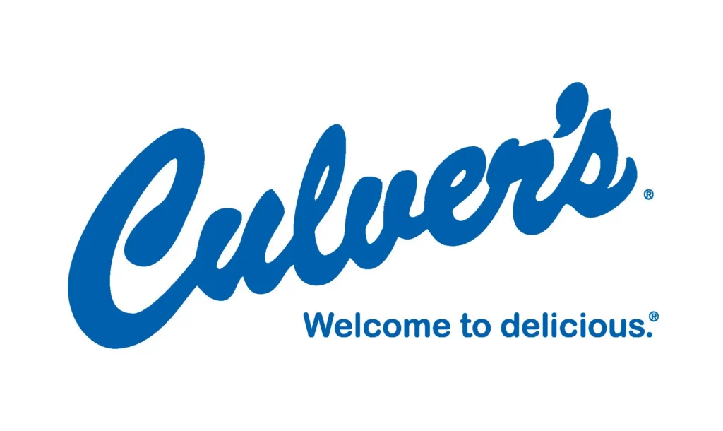 Culver's logo in blue cursive script with the tagline 'Welcome to delicious.' below.